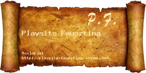 Plavsits Fausztina névjegykártya